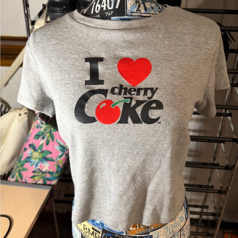 I Love Cherry Coke Cropped T-Shirt